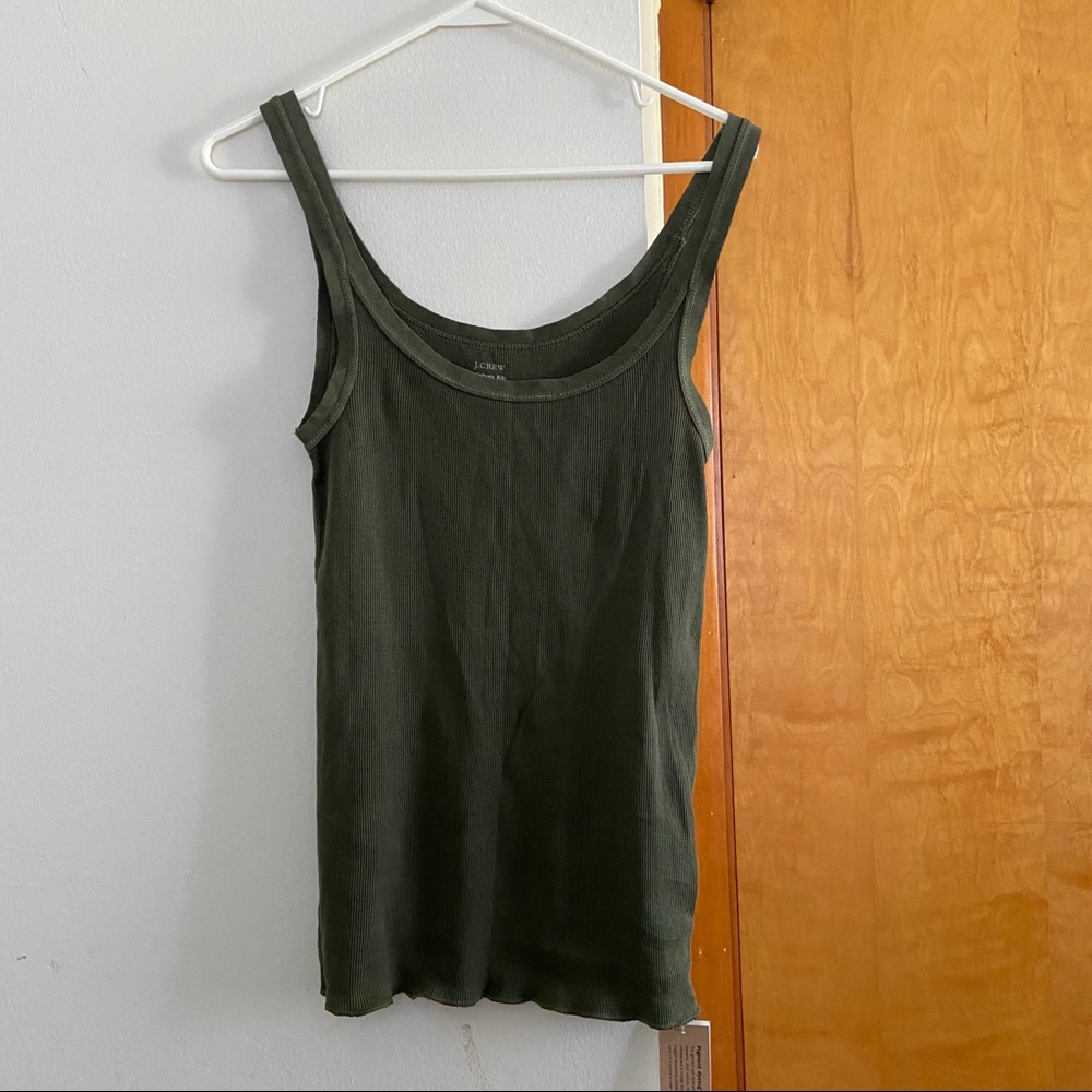 NWT j.Crew green Vintage Rib Tank